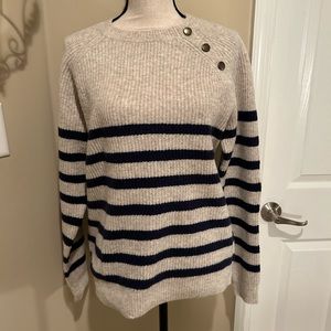 NWT Knox Rose Camel and Navy Sweater